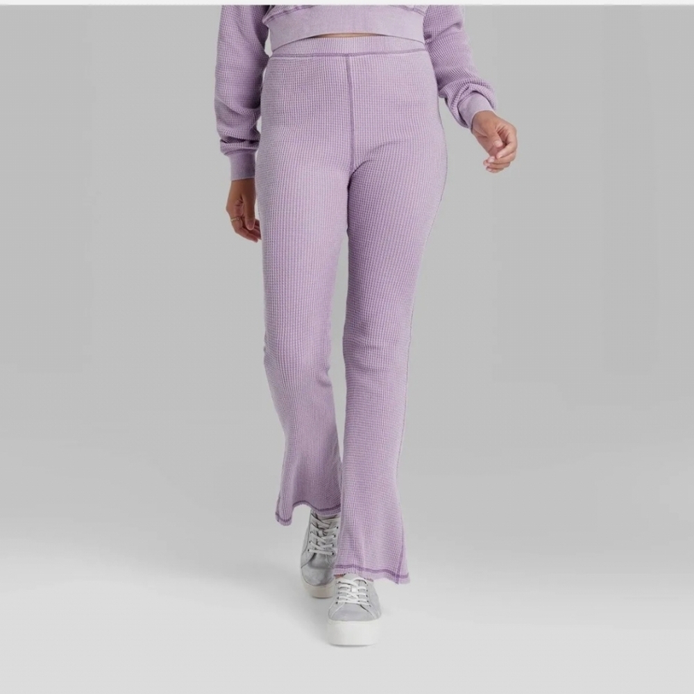 Women's High-Rise Waffle Flare Pants